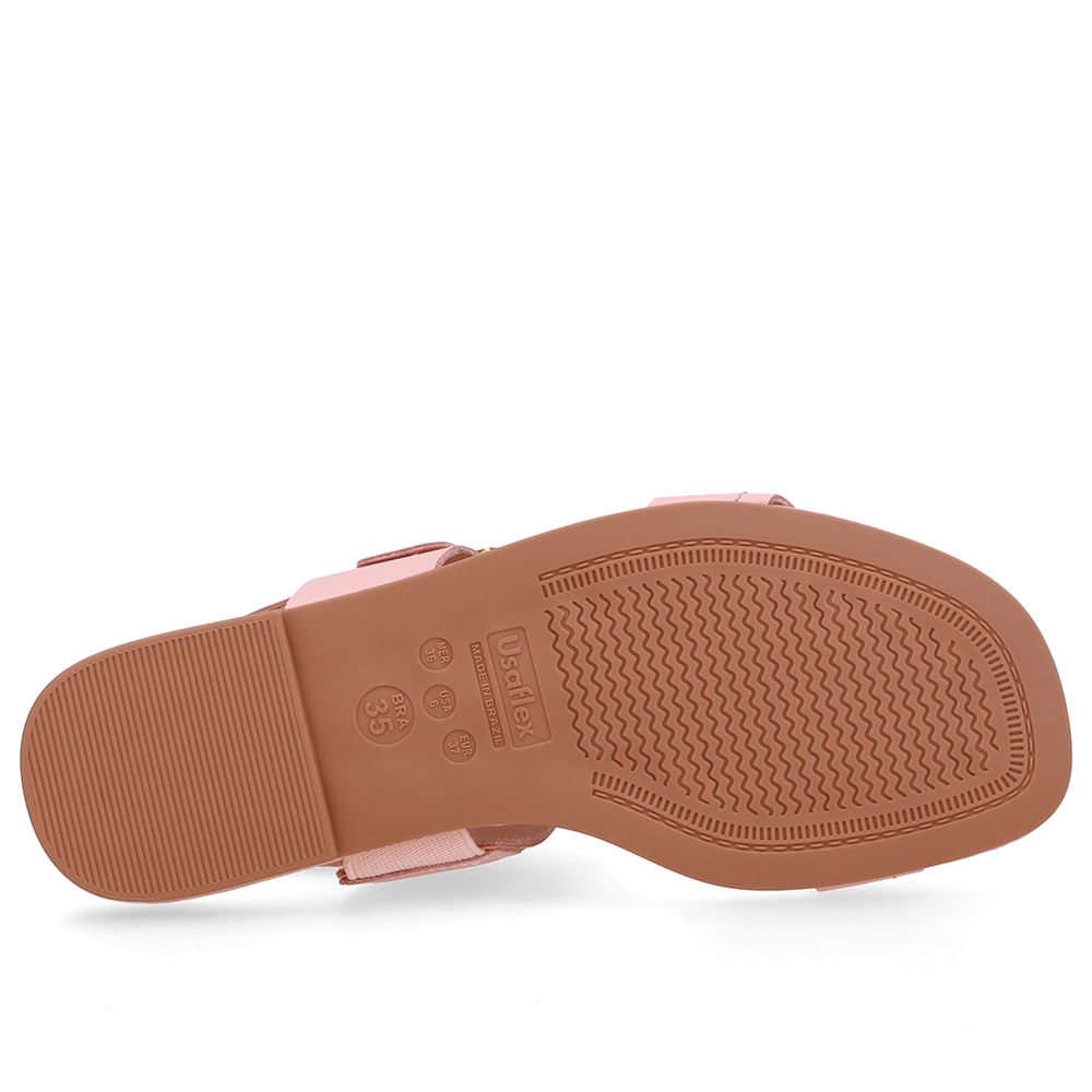 Sandália Couro Laranja Enfeite Fivela Laranja 5