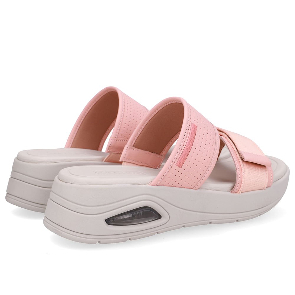 Tamanco Salto Plataforma Couro Laranja Fecho-Flex Rosa/Branco 3