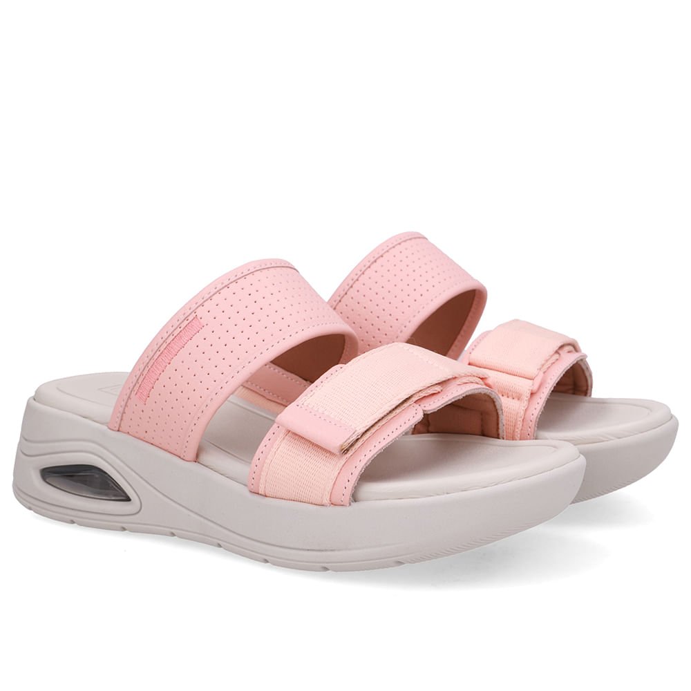 Tamanco Salto Plataforma Couro Laranja Fecho-Flex Rosa/Branco 2