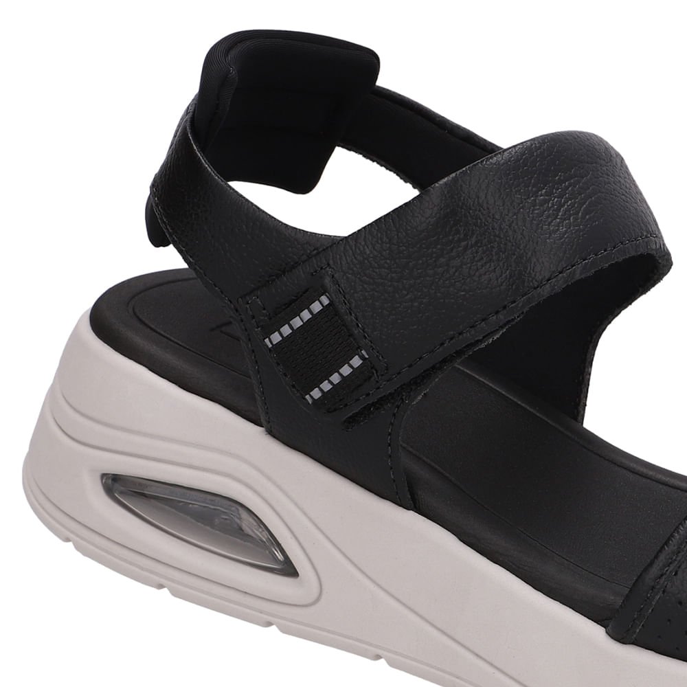 Sandália Salto Plataforma Couro Preta Fecho-Flex Preto 4