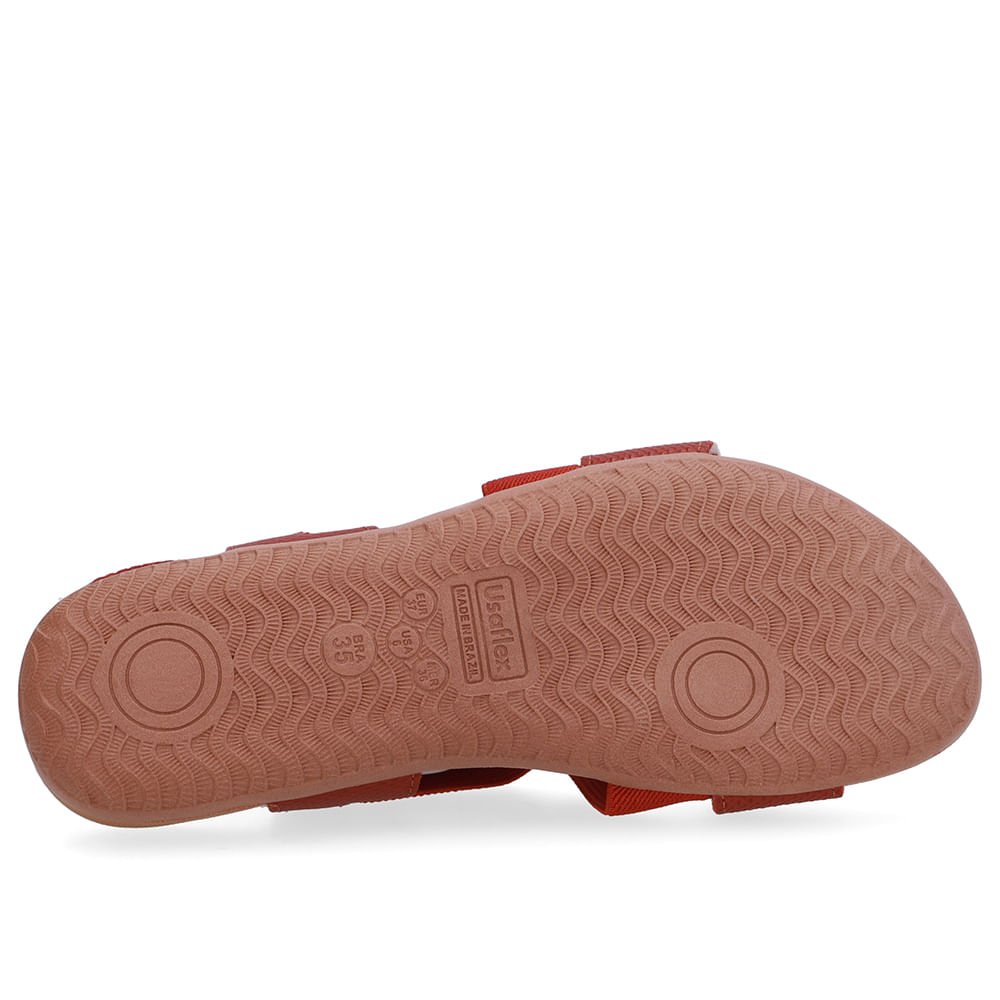 Sandália Rasteira Couro Marrom Tira Elástico Marrom 5