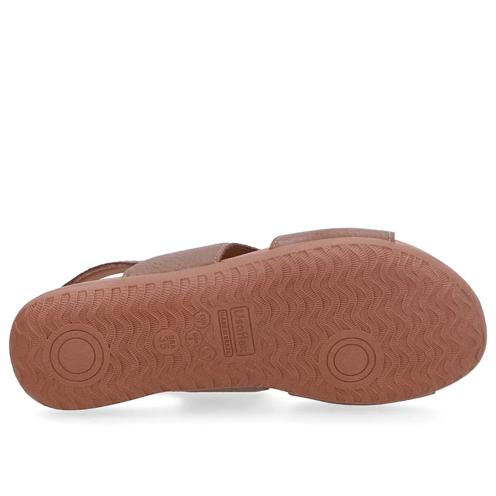 Sandália Rasteira Couro Marrom Recortes Marrom 5