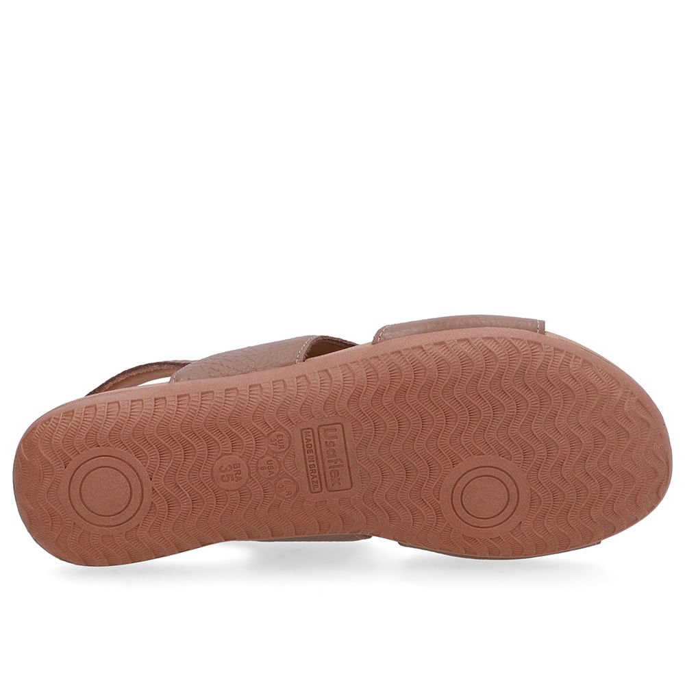 Sandália Rasteira Couro Marrom Recortes Marrom 5