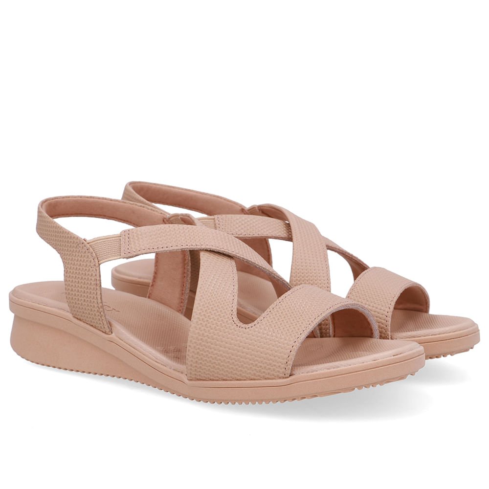 Sandália Plataforma Couro Bege Bege 2