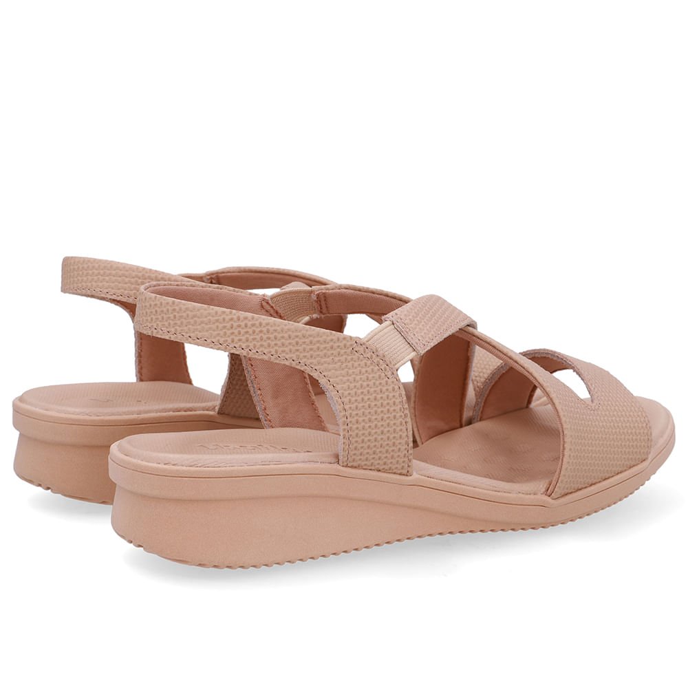 Sandália Plataforma Couro Bege Bege 3