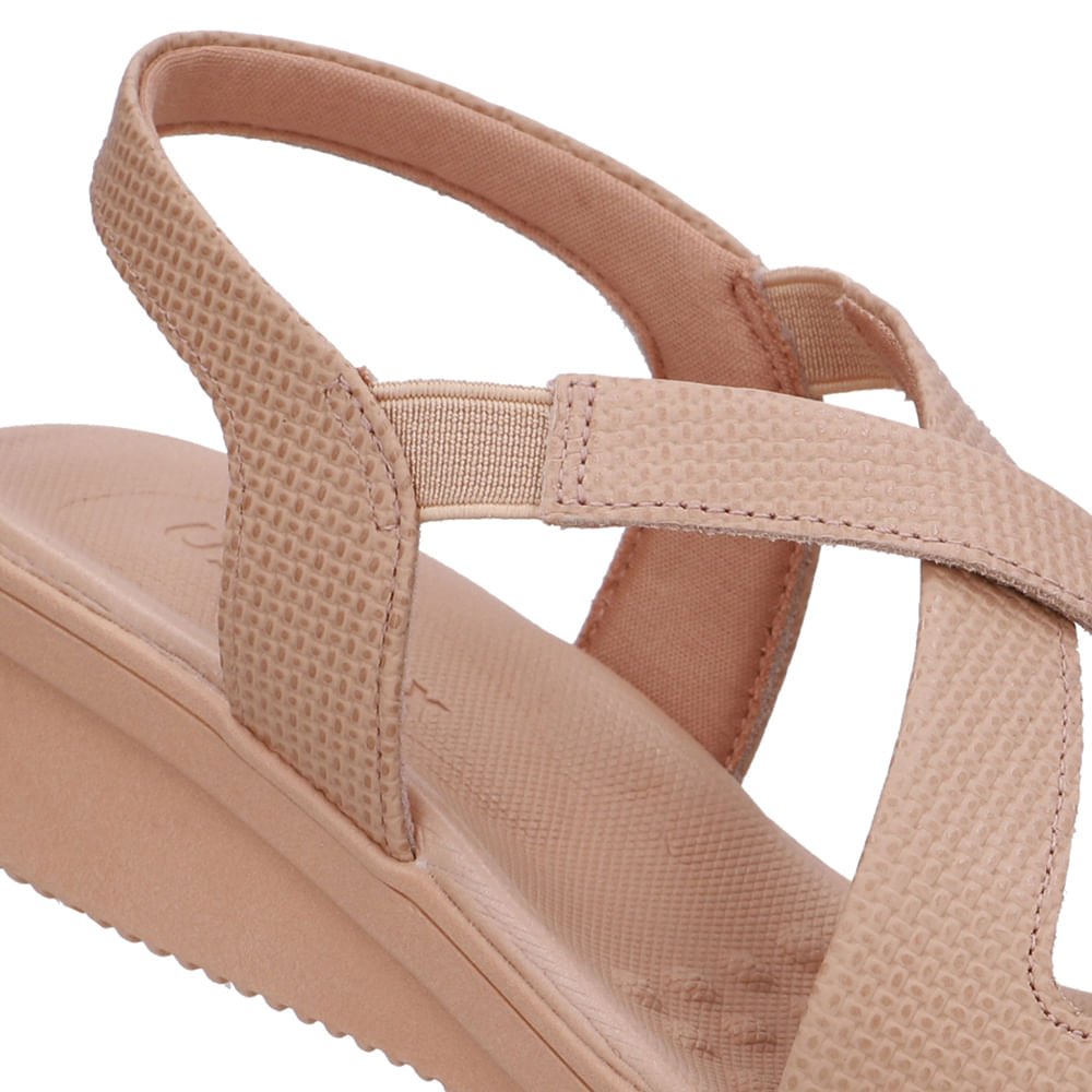 Sandália Plataforma Couro Bege Bege 4