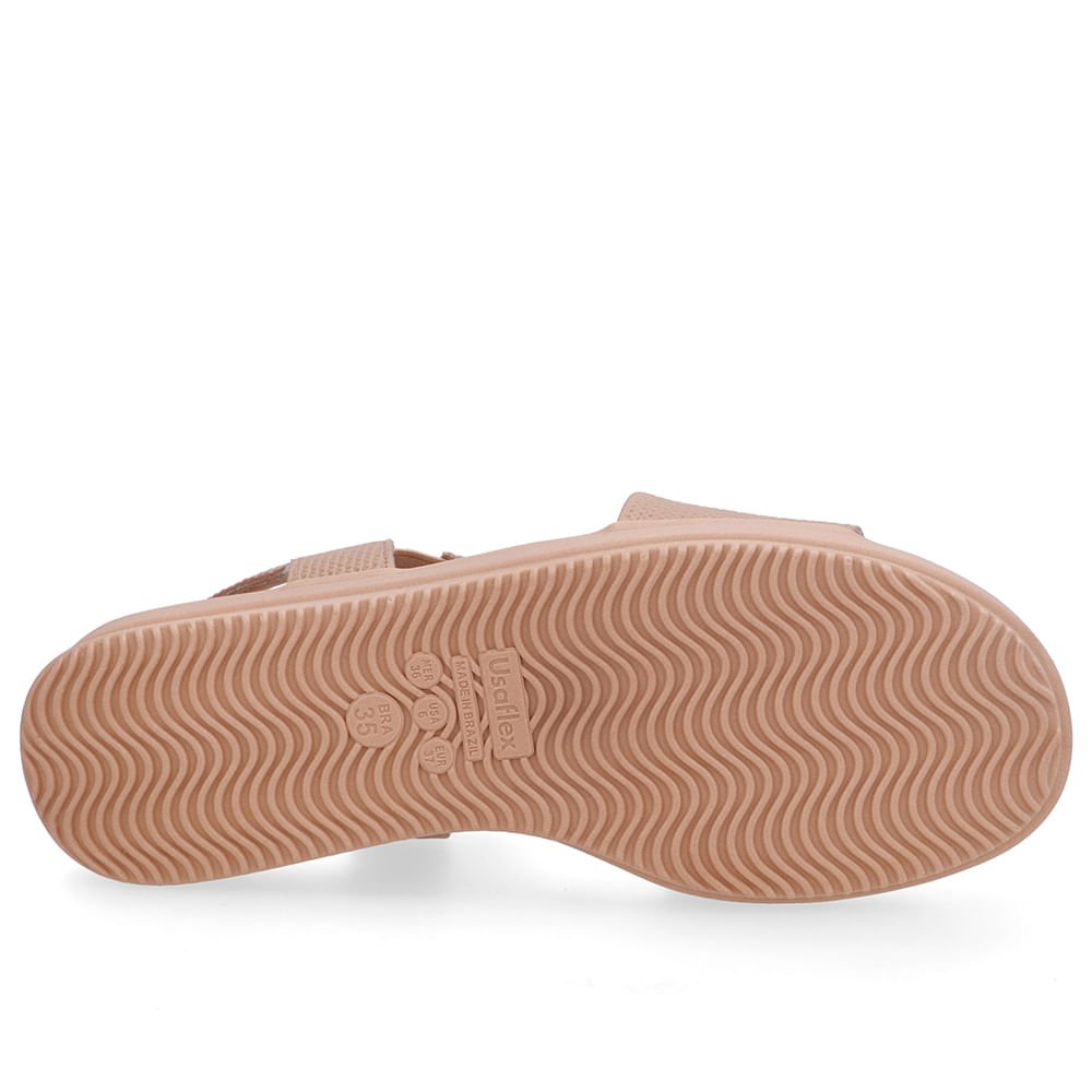 Sandália Plataforma Couro Bege Bege 5