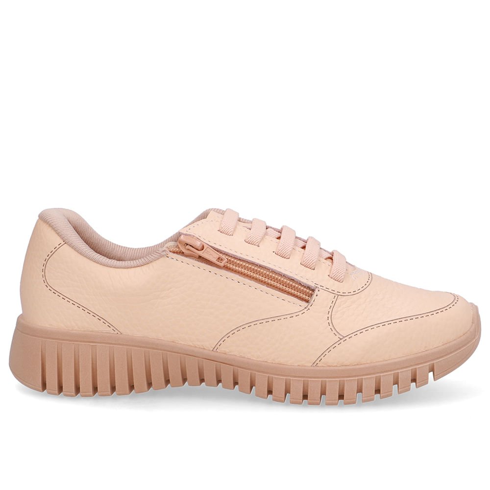 Tênis Zíper Lateral Laranja Couro