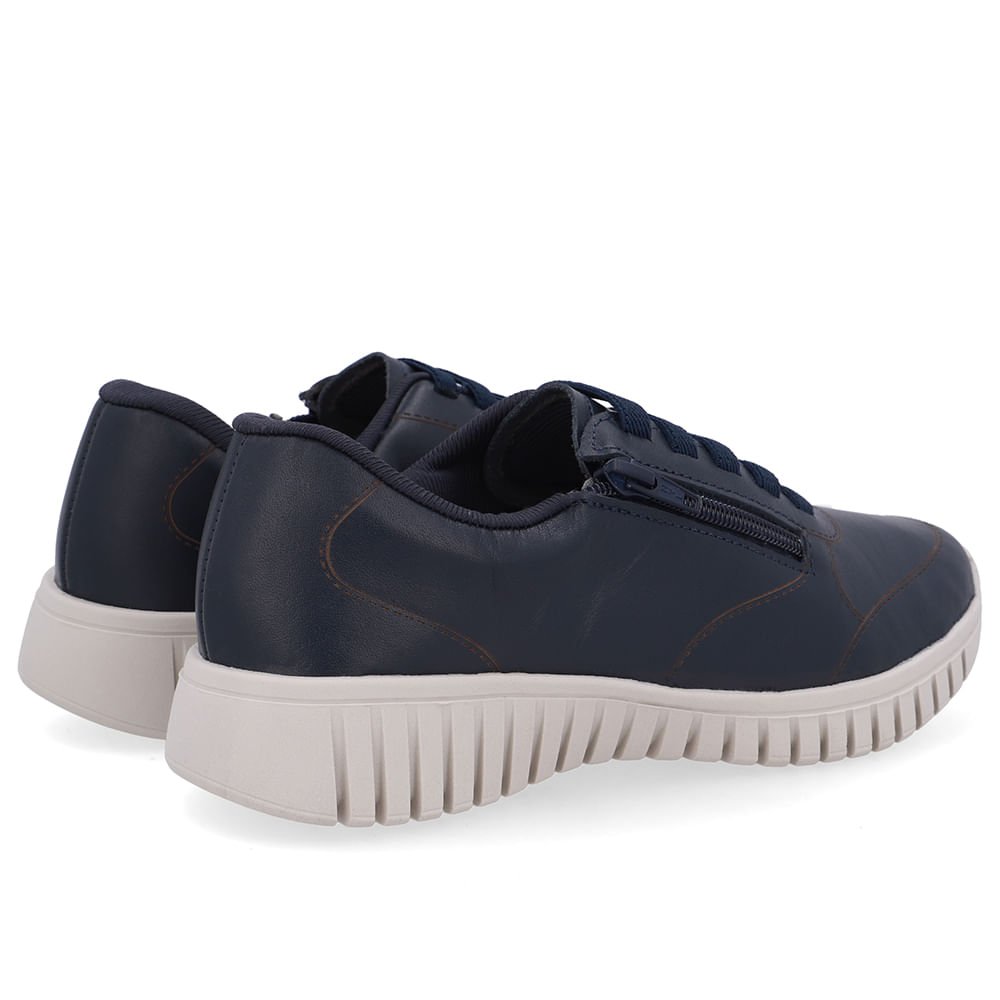 Tênis Zíper Lateral Azul Couro Azul 3