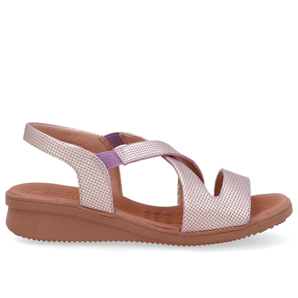 Sandália Plataforma Couro Roxo