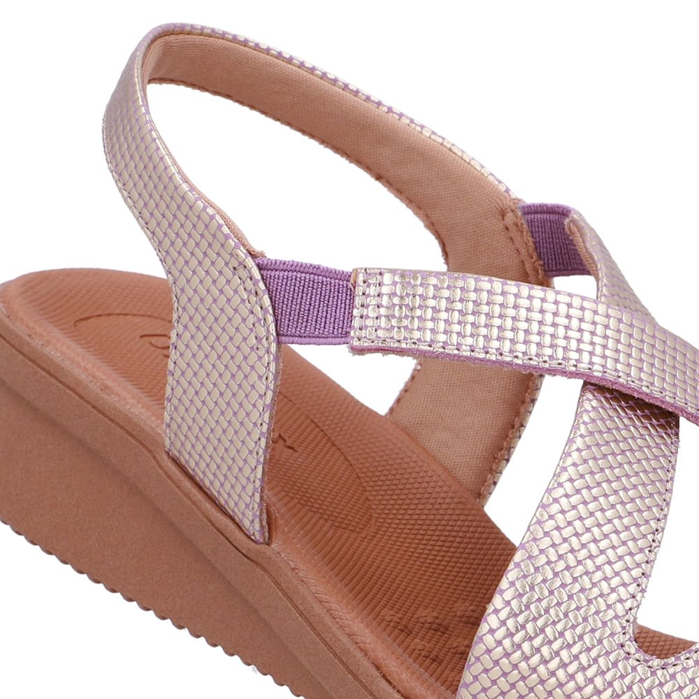 Sandália Plataforma Couro Roxo Roxo 3