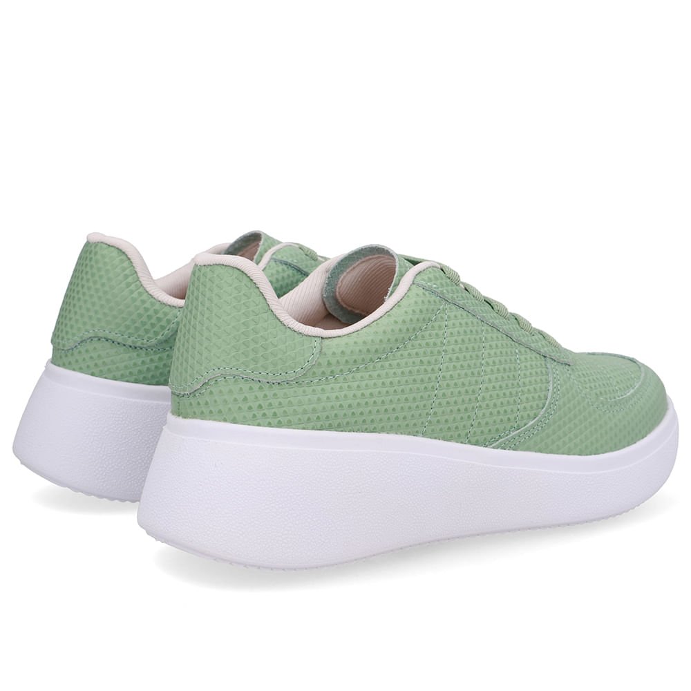 Tênis Cadarço Elástico Verde Couro Verde 3