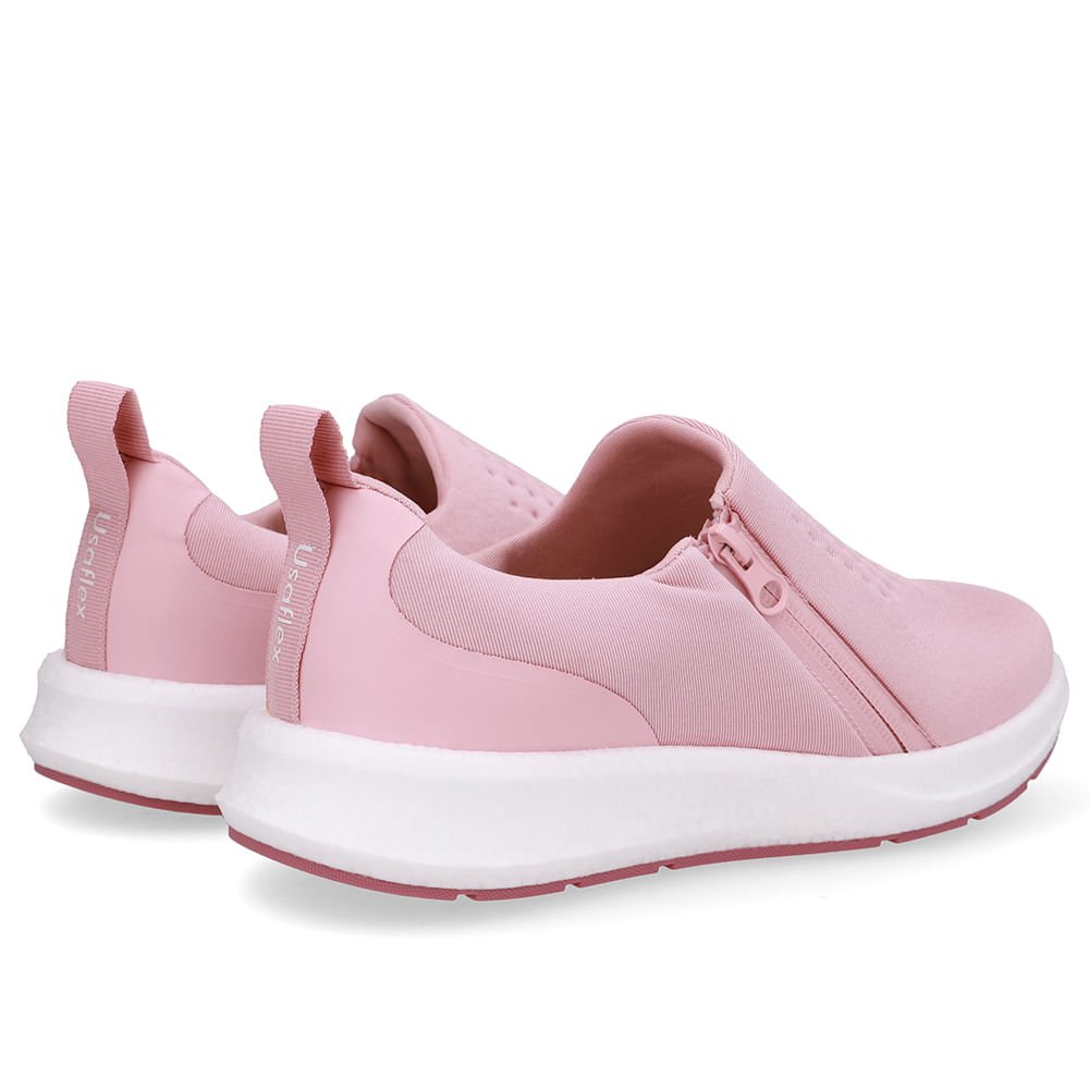 Tênis Elastano Rosa Zíper Lateral Rosa 3