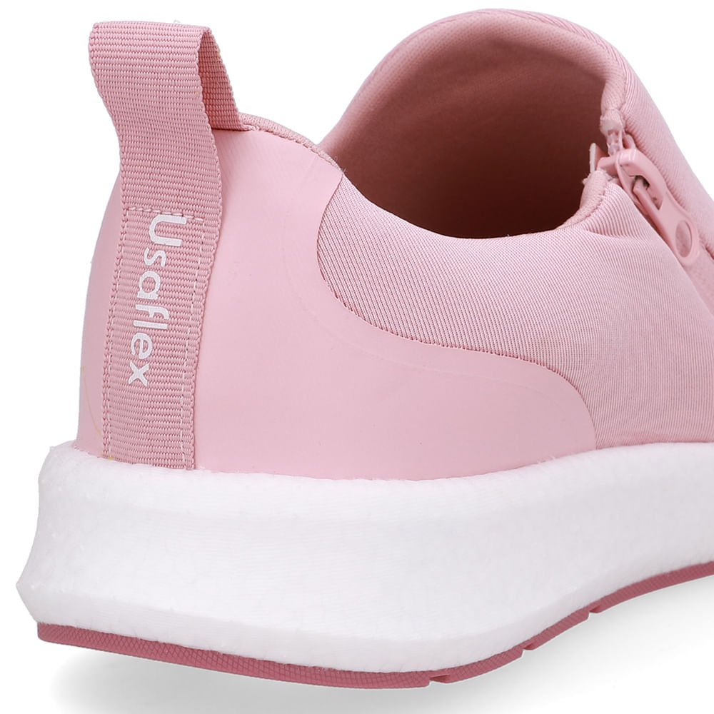 Tênis Elastano Rosa Zíper Lateral Rosa 4