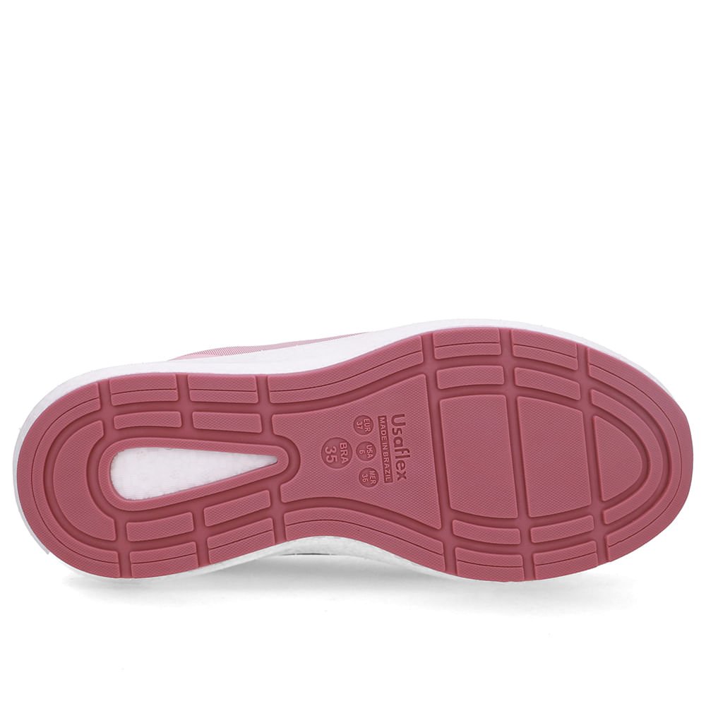 Tênis Elastano Rosa Zíper Lateral Rosa 5