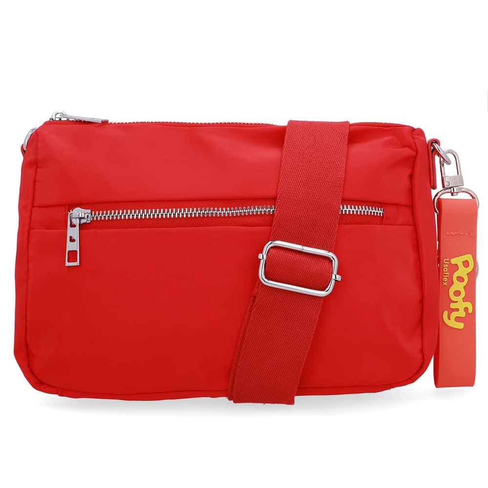 Bolsa Tiracolo Poofy Nylon Vermelha Bolso
