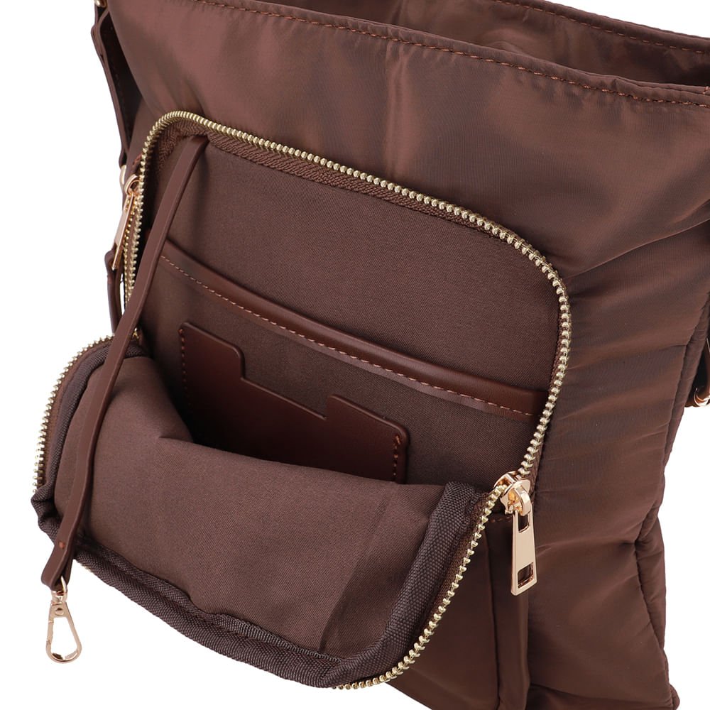 Bolsa Tiracolo Nylon Marrom Marrom 3