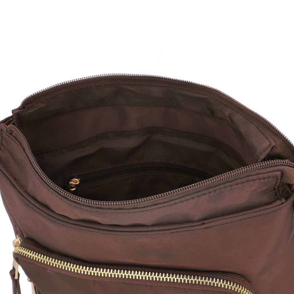 Bolsa Tiracolo Nylon Marrom Marrom 4