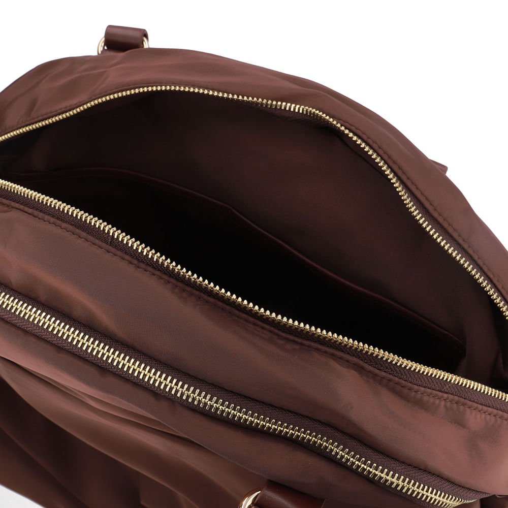 Bolsa Shopper Nylon Marrom Marrom 4
