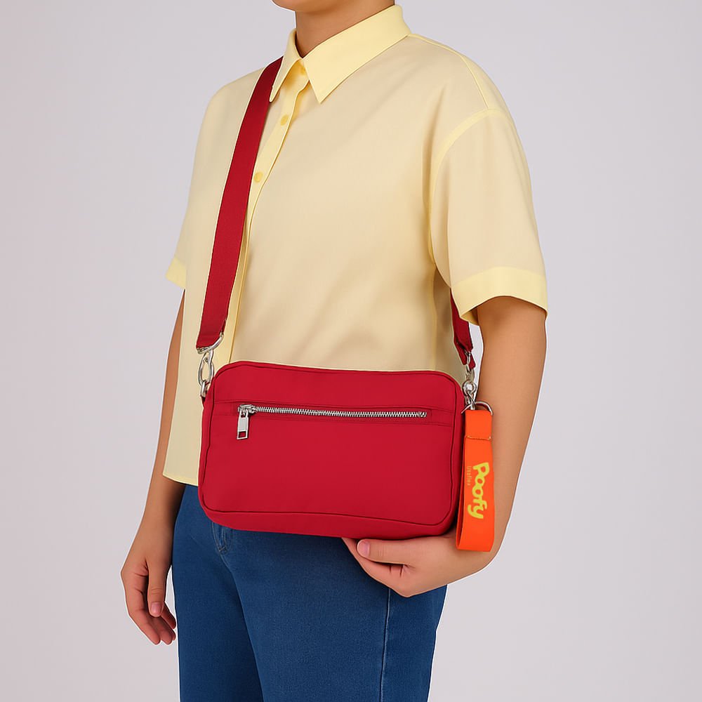 Bolsa Tiracolo Poofy Nylon Rosa Bolso Rosa 4