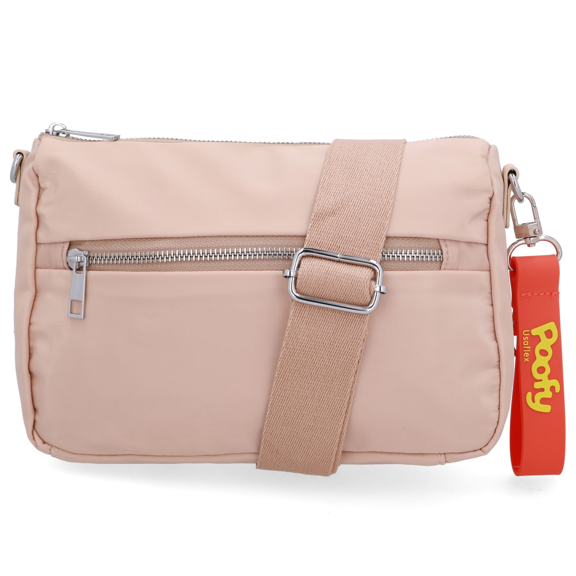 Bolsa Tiracolo Poofy Nylon Bege Bolso