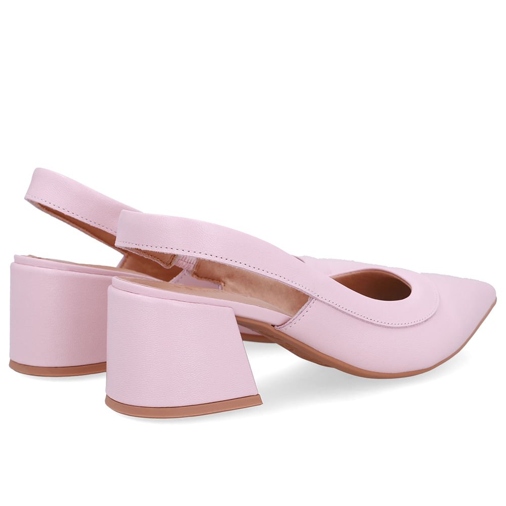 Slingback Rosa Salto Bico Fino Rosa 3