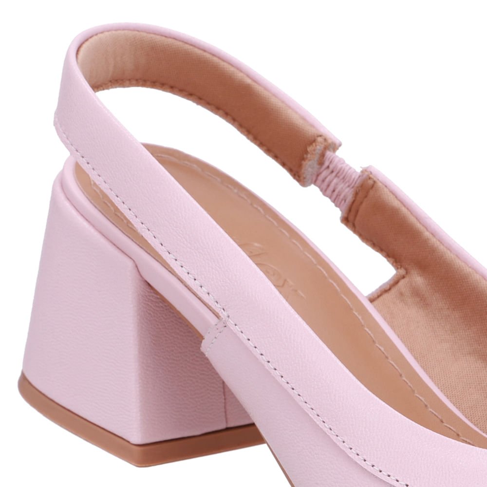 Slingback Rosa Salto Bico Fino Rosa 4