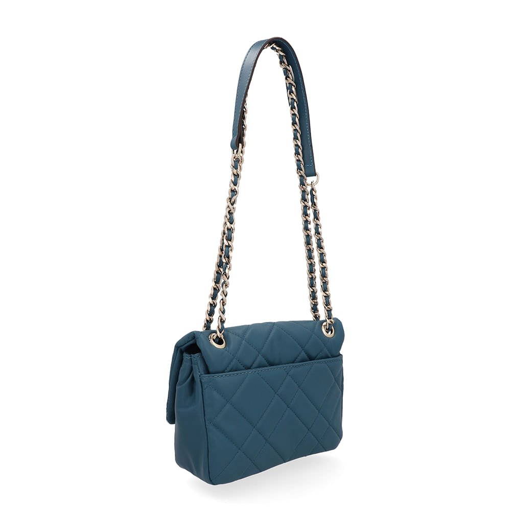 Bolsa Tiracolo Couro Azul Matelassê Azul 2