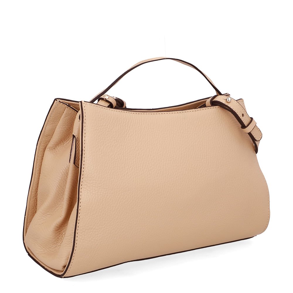 Bolsa Tote Couro Bege Enfeite Bege 2
