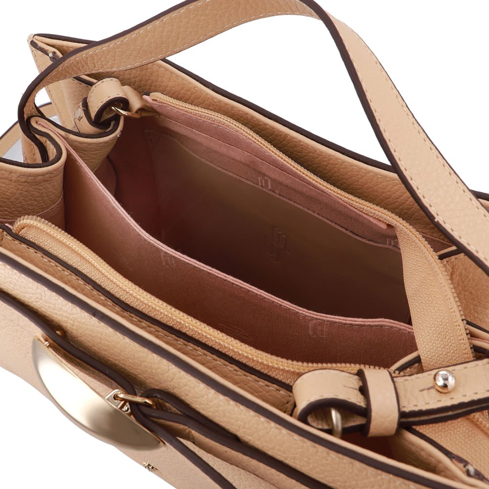 Bolsa Tote Couro Bege Enfeite Bege 3