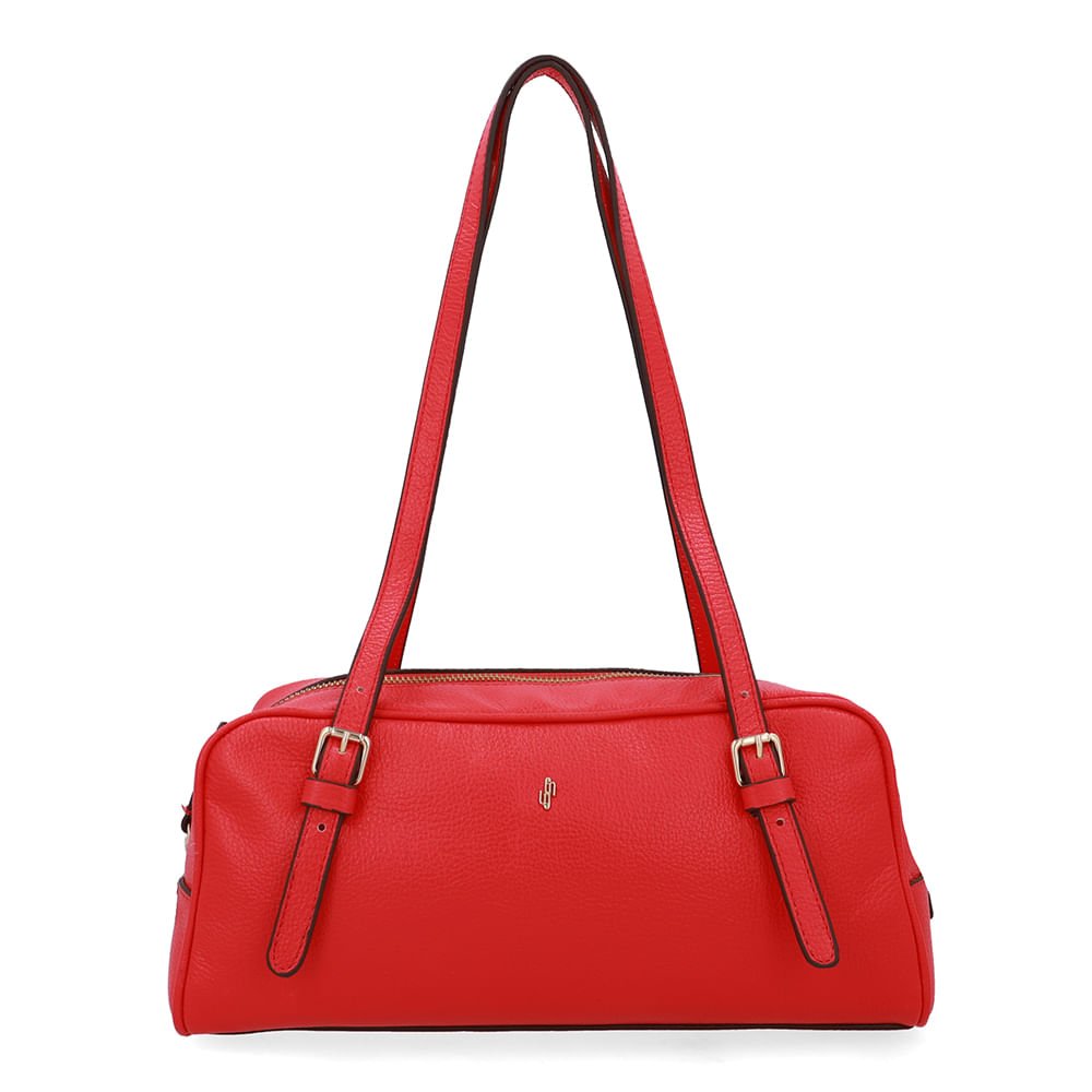 Bolsa Baguete Couro Vermelha Básica