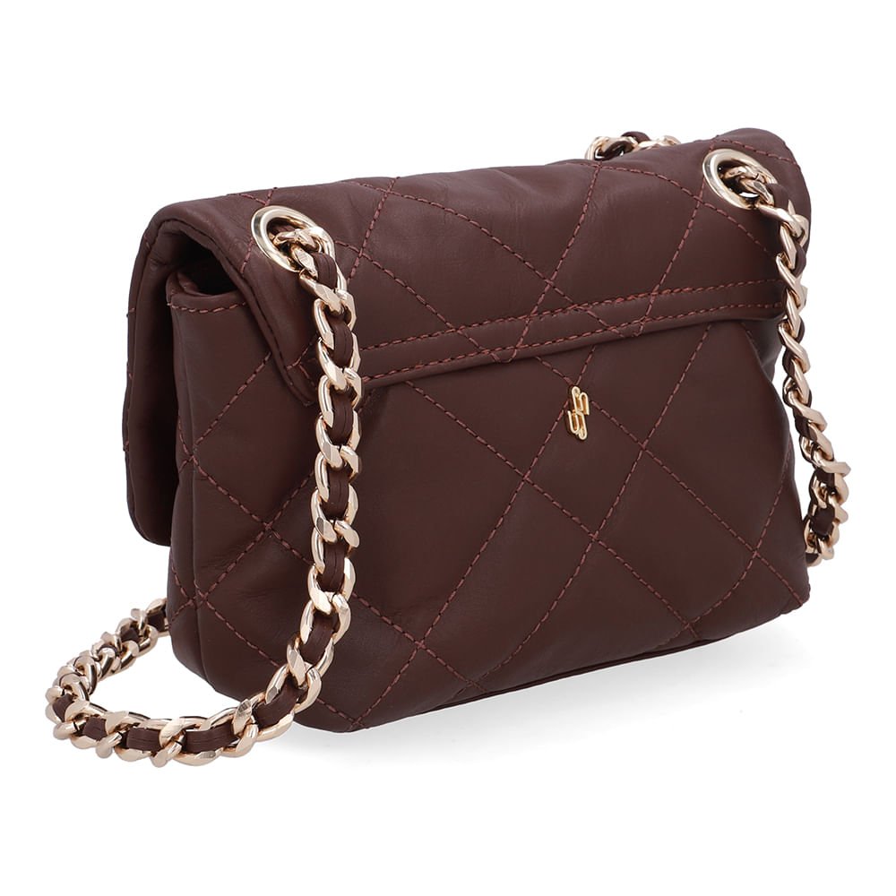 Bolsa Tiracolo Couro Marrom Matelassê Marrom 2