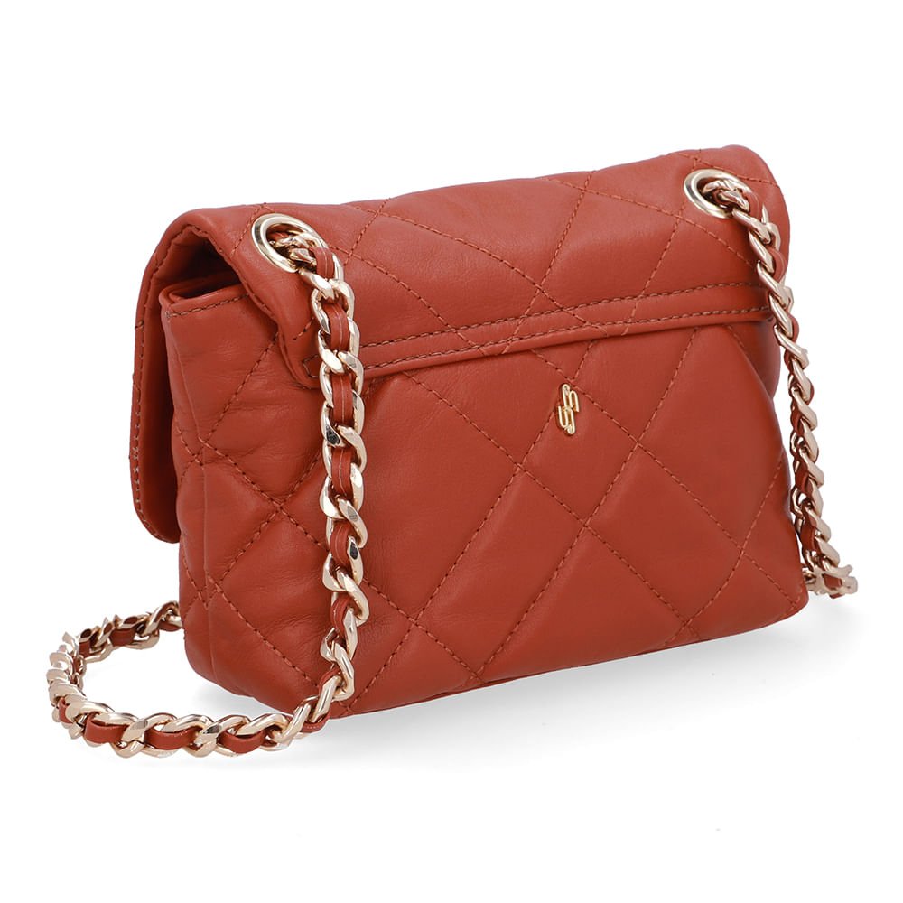 Bolsa Tiracolo Couro Marrom Matelassê Marrom 2