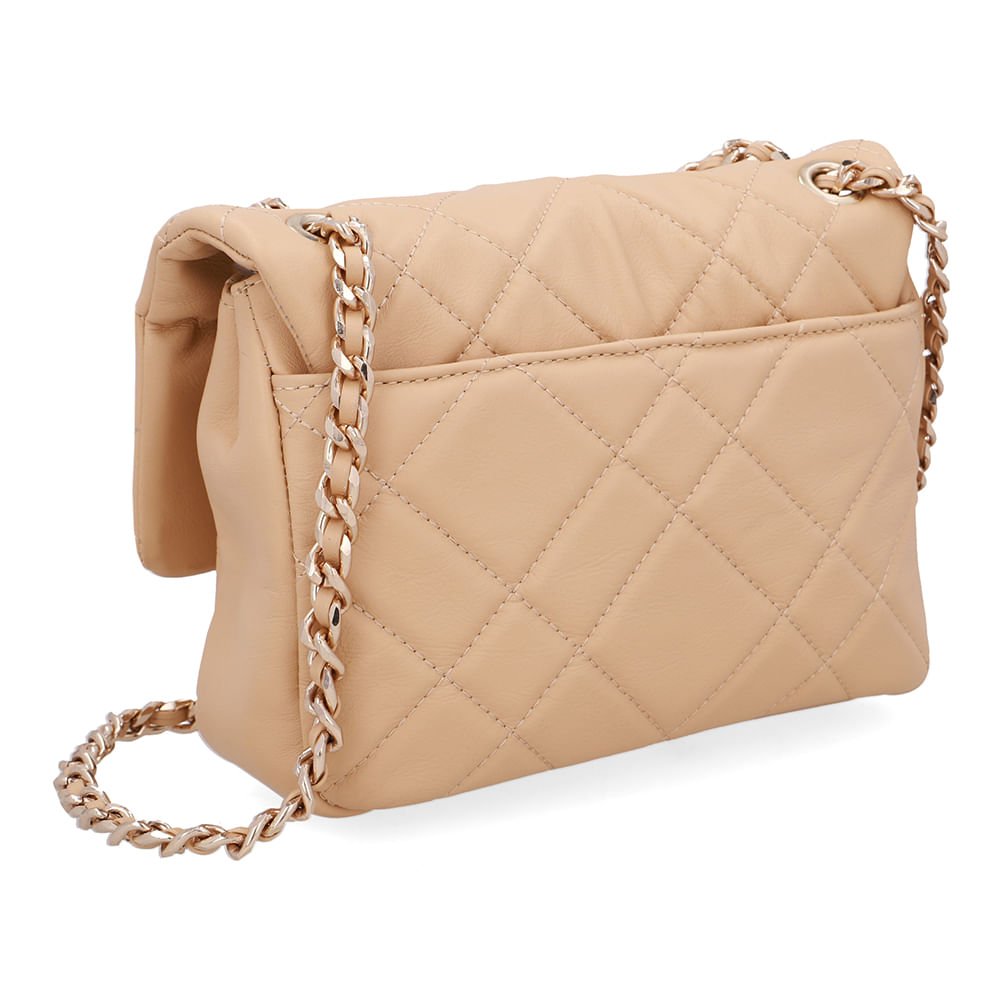 Bolsa Tiracolo Couro Bege Matelassê Bege 2