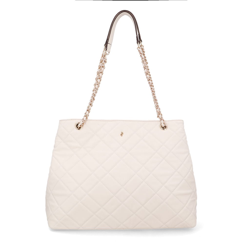 Bolsa Shopper Couro Branca Marfim Matelassê