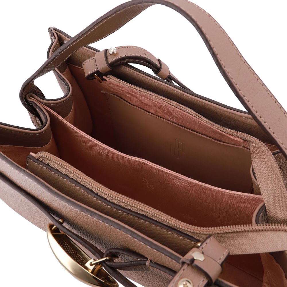 Bolsa Tote Couro Marrom Enfeite Marrom 3