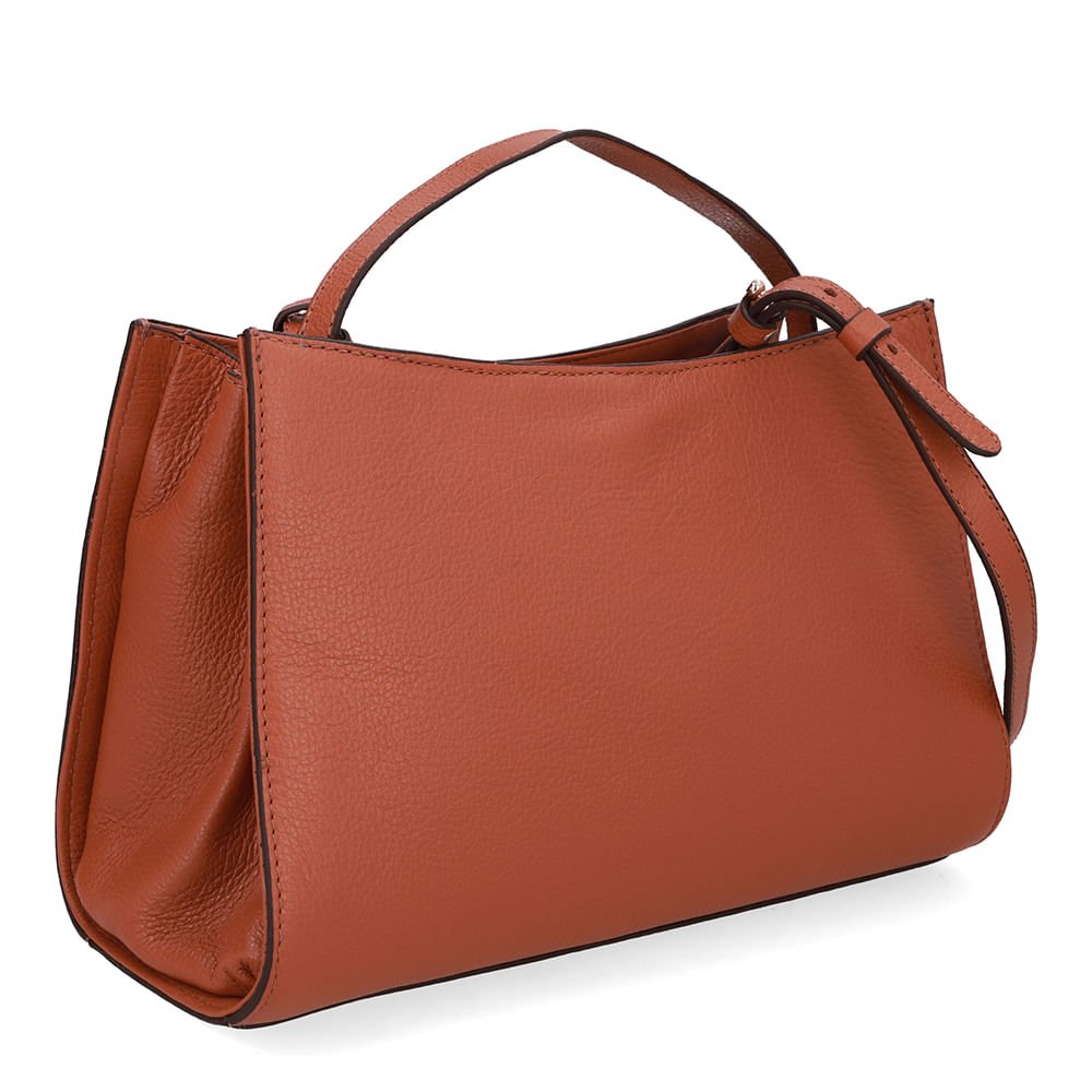 Bolsa Tote Couro Marrom Enfeite Marrom 2