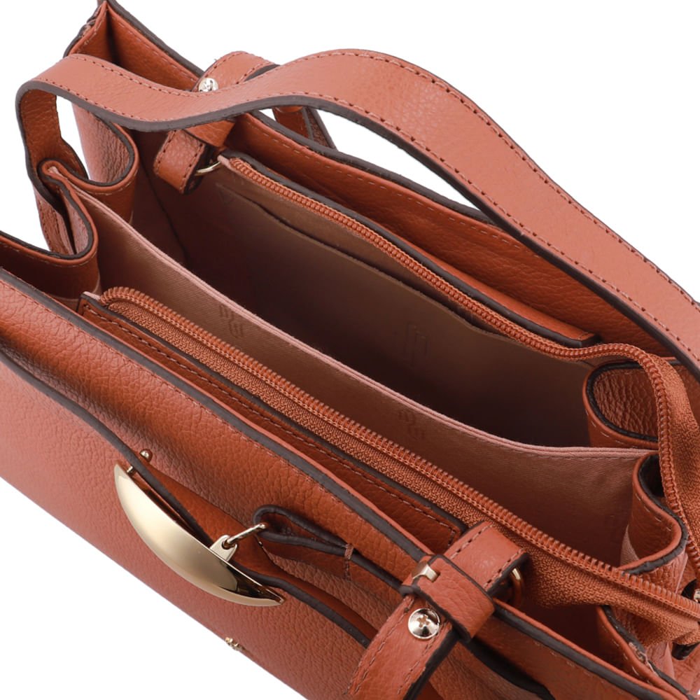Bolsa Tote Couro Marrom Enfeite Marrom 3