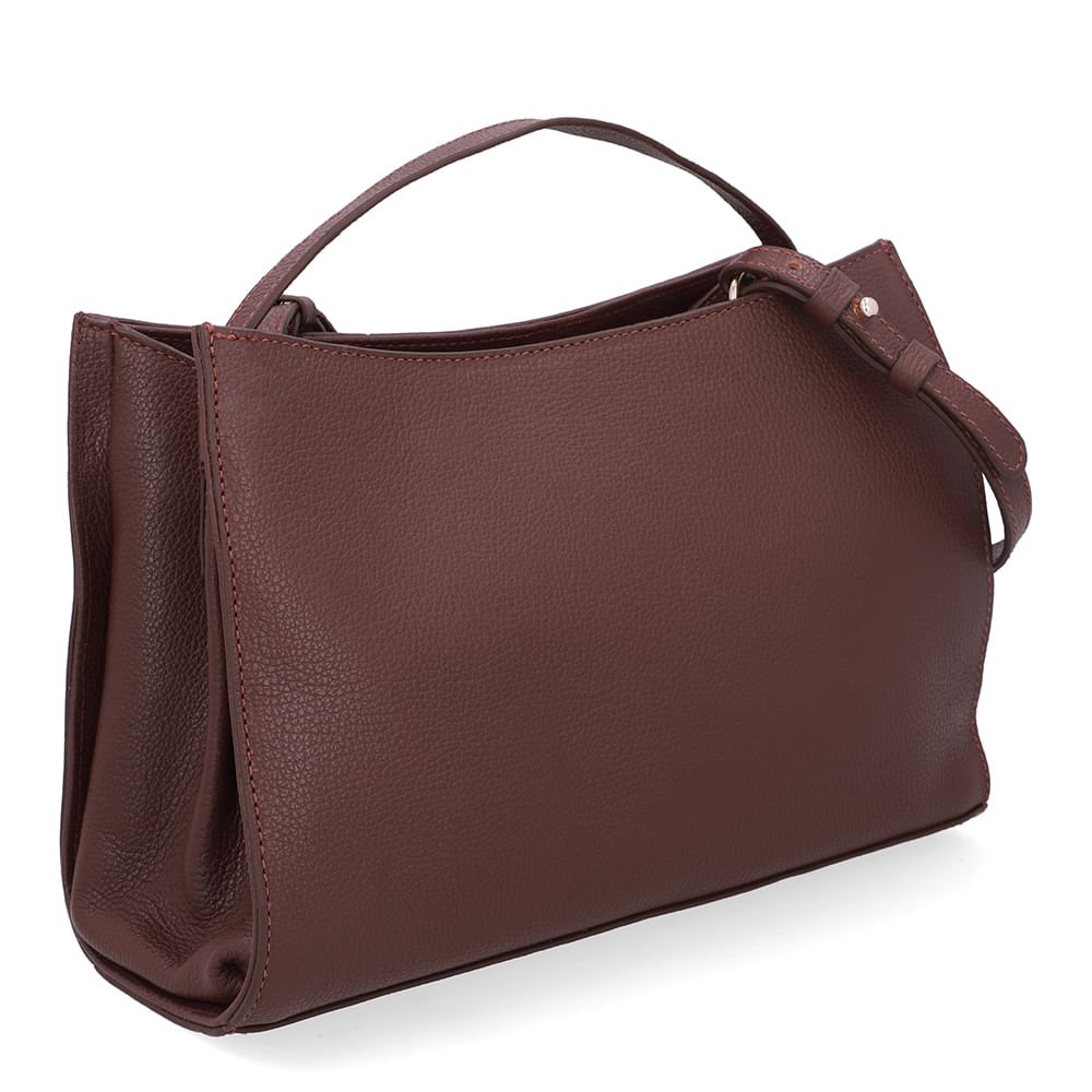 Bolsa Tote Couro Marrom Enfeite Marrom 2