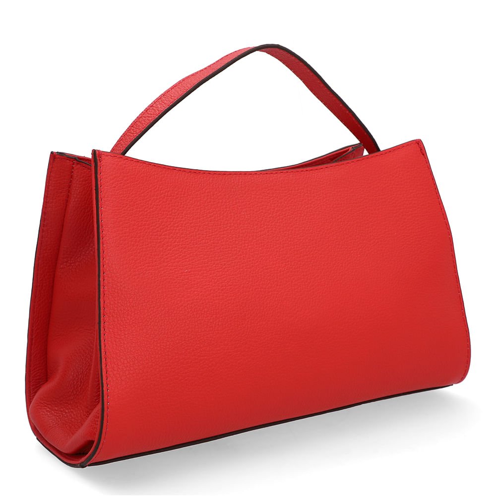 Bolsa Tote Couro Vermelha Enfeite Vermelho 2