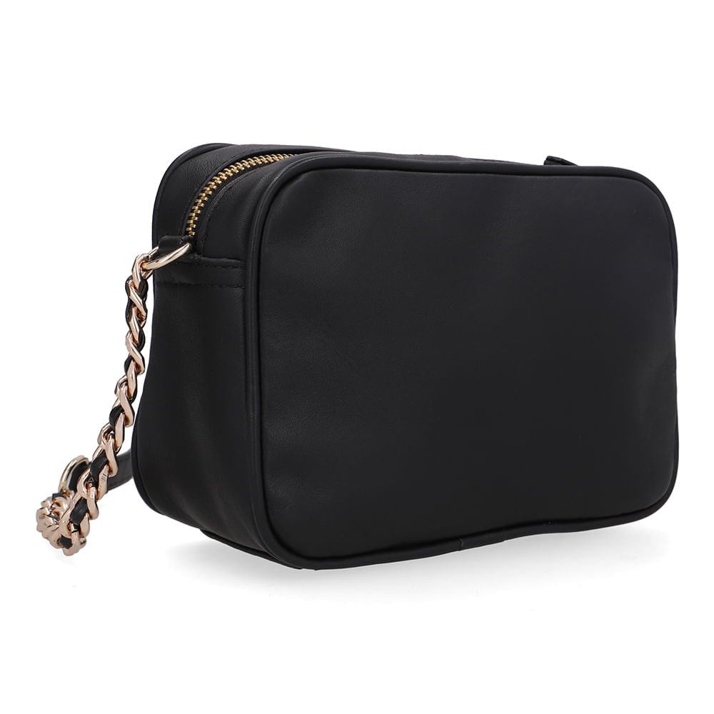 Bolsa Tiracolo Couro Preta Matelassê Preto 2
