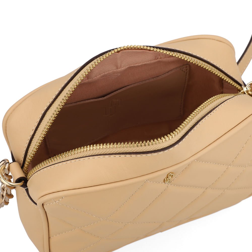 Bolsa Tiracolo Couro Bege Matelassê Bege 3