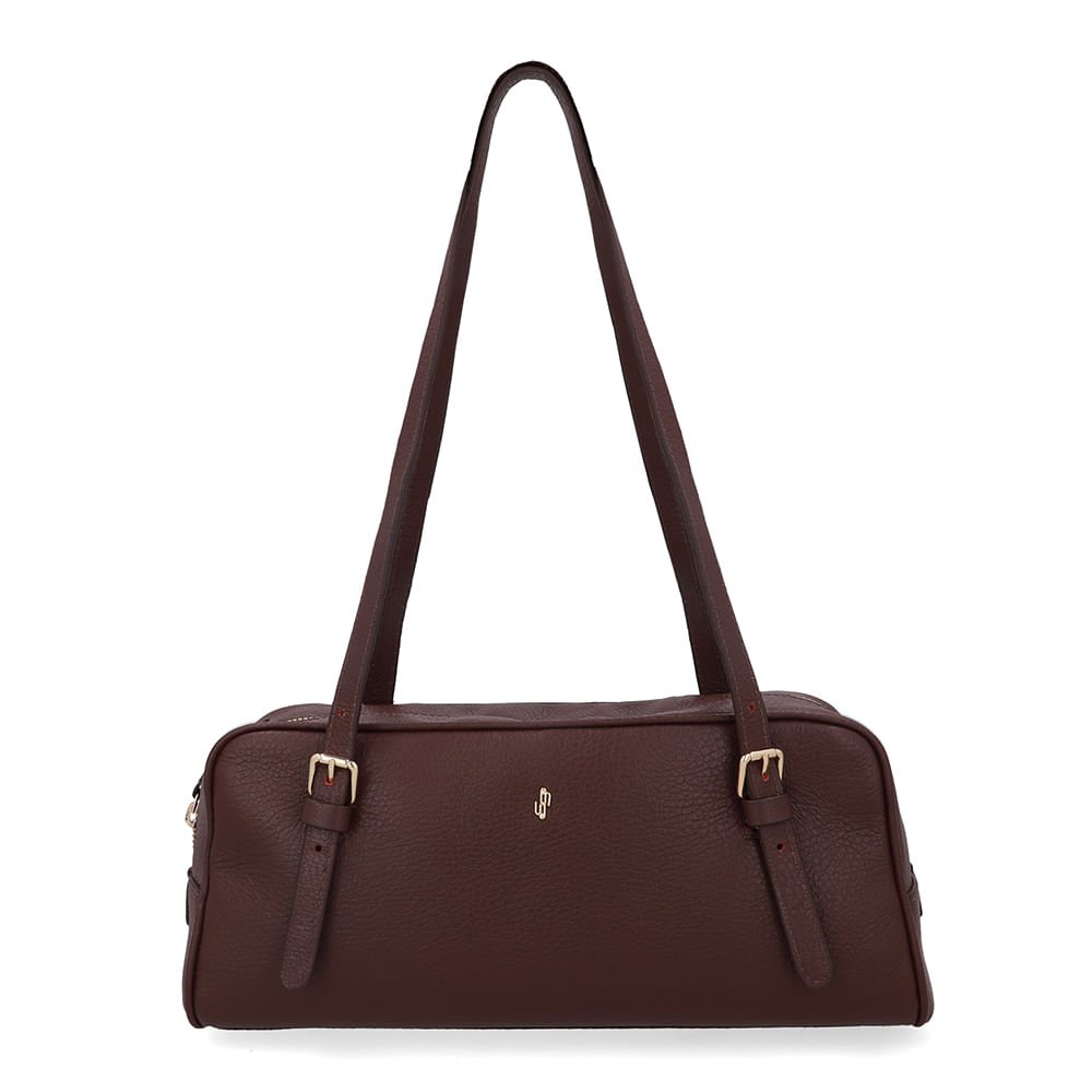 Bolsa Baguete Couro Marrom Básica