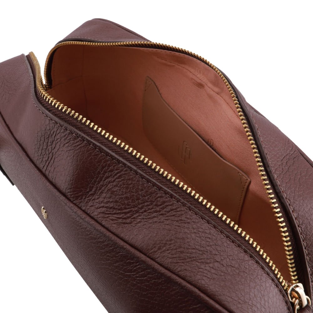 Bolsa Baguete Couro Marrom Básica Marrom 3