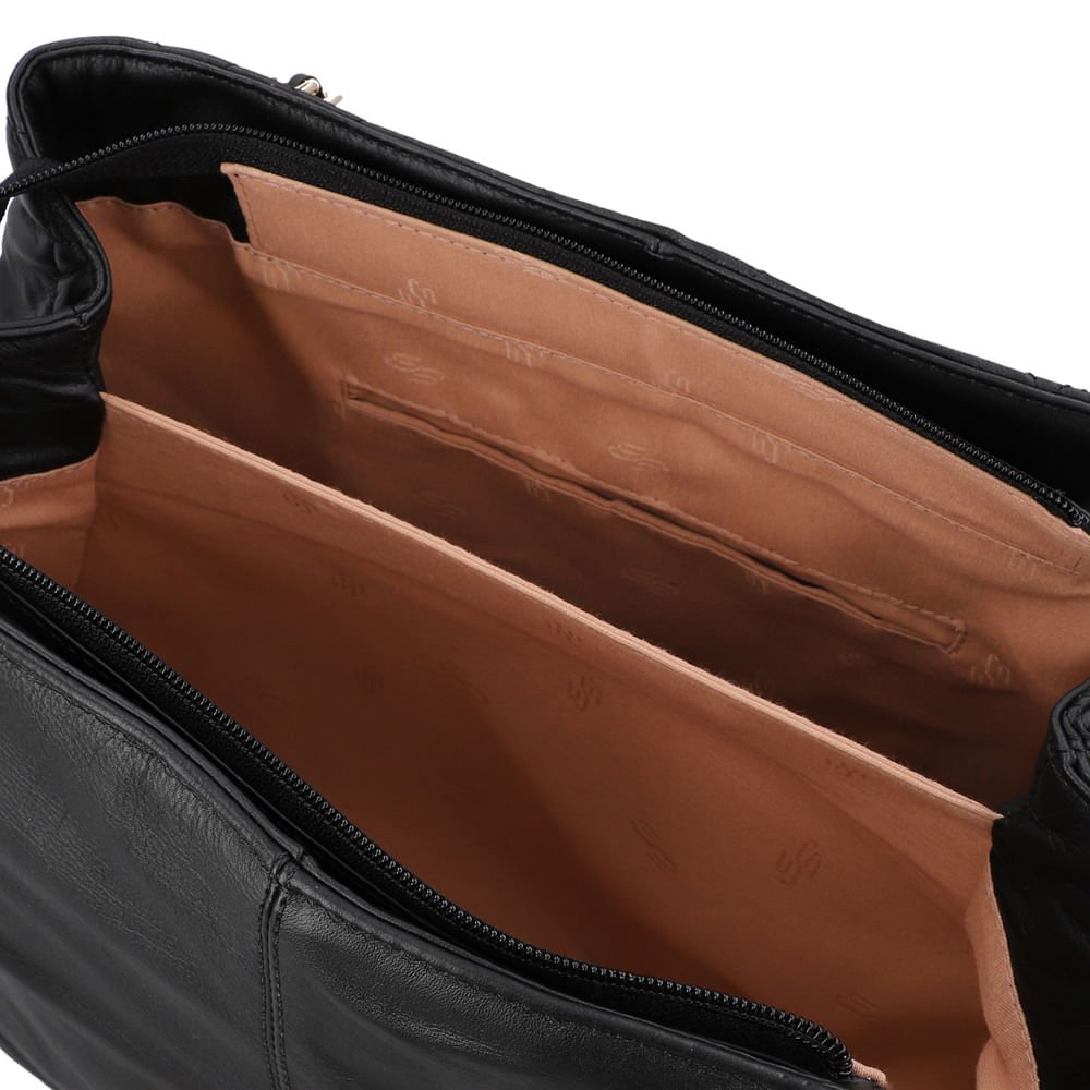 Bolsa Shopper Couro Preto Matelassê Preto 4