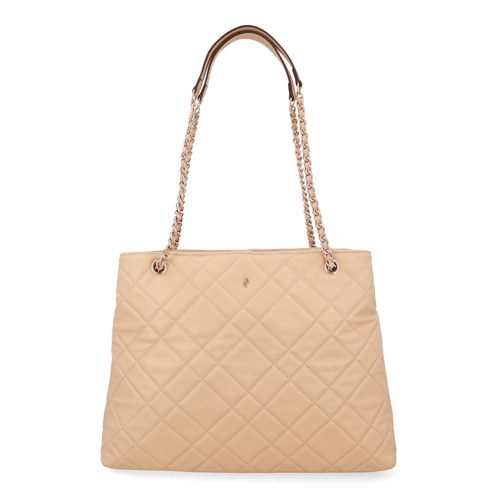 Bolsa Shopper Couro Bege Matelassê