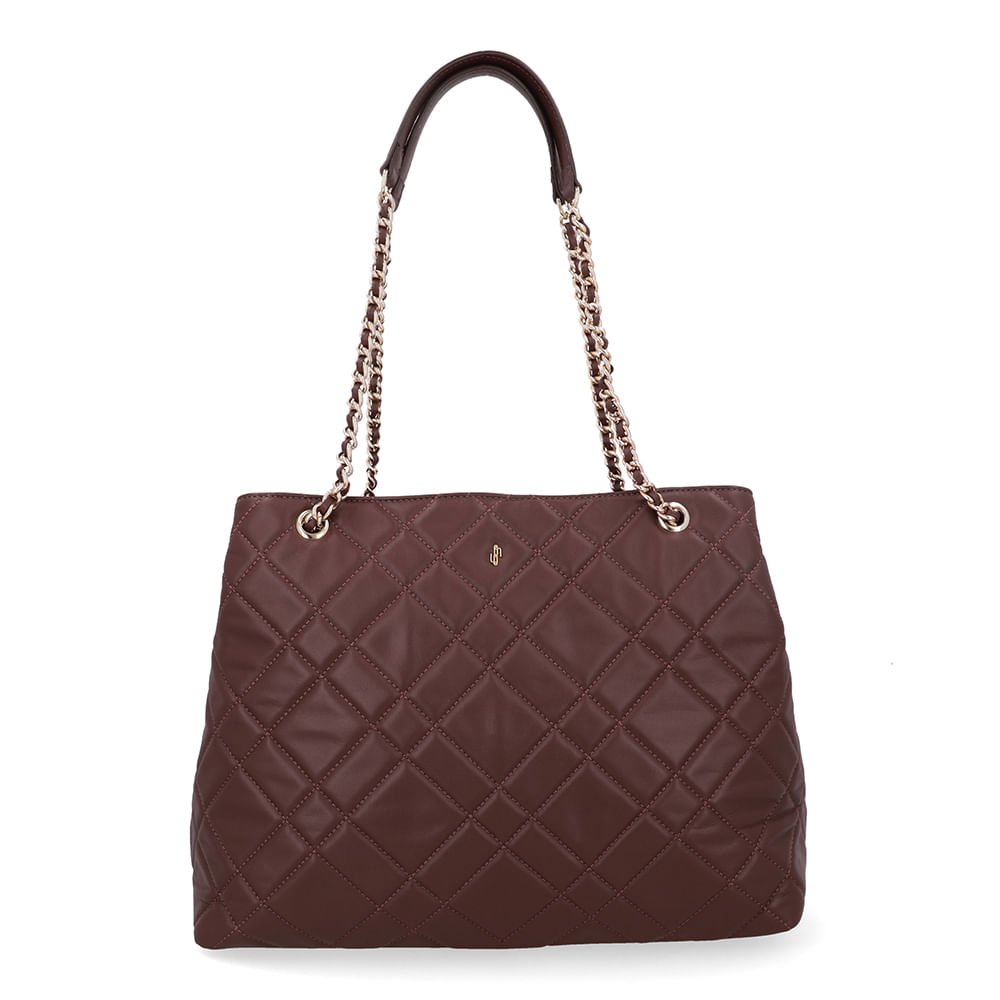 Bolsa Shopper Couro Marrom Matelassê