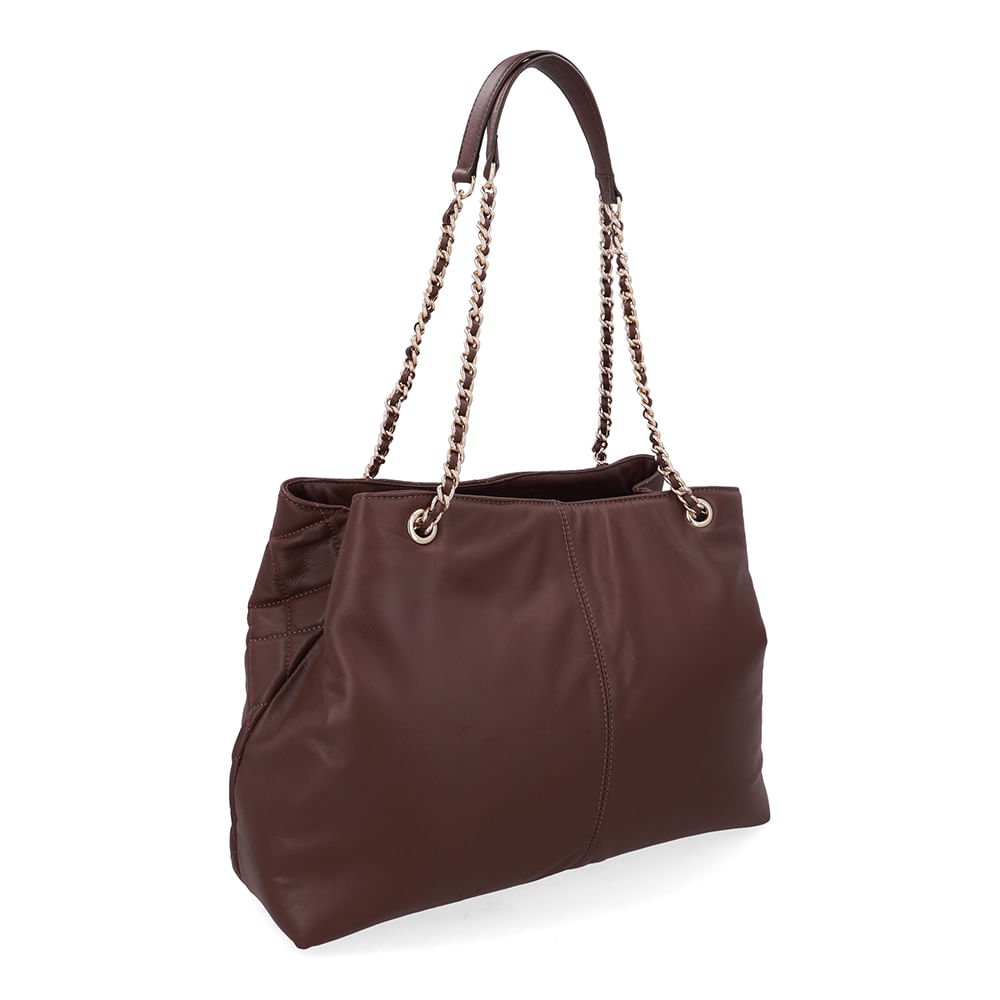 Bolsa Shopper Couro Marrom Matelassê Marrom 2