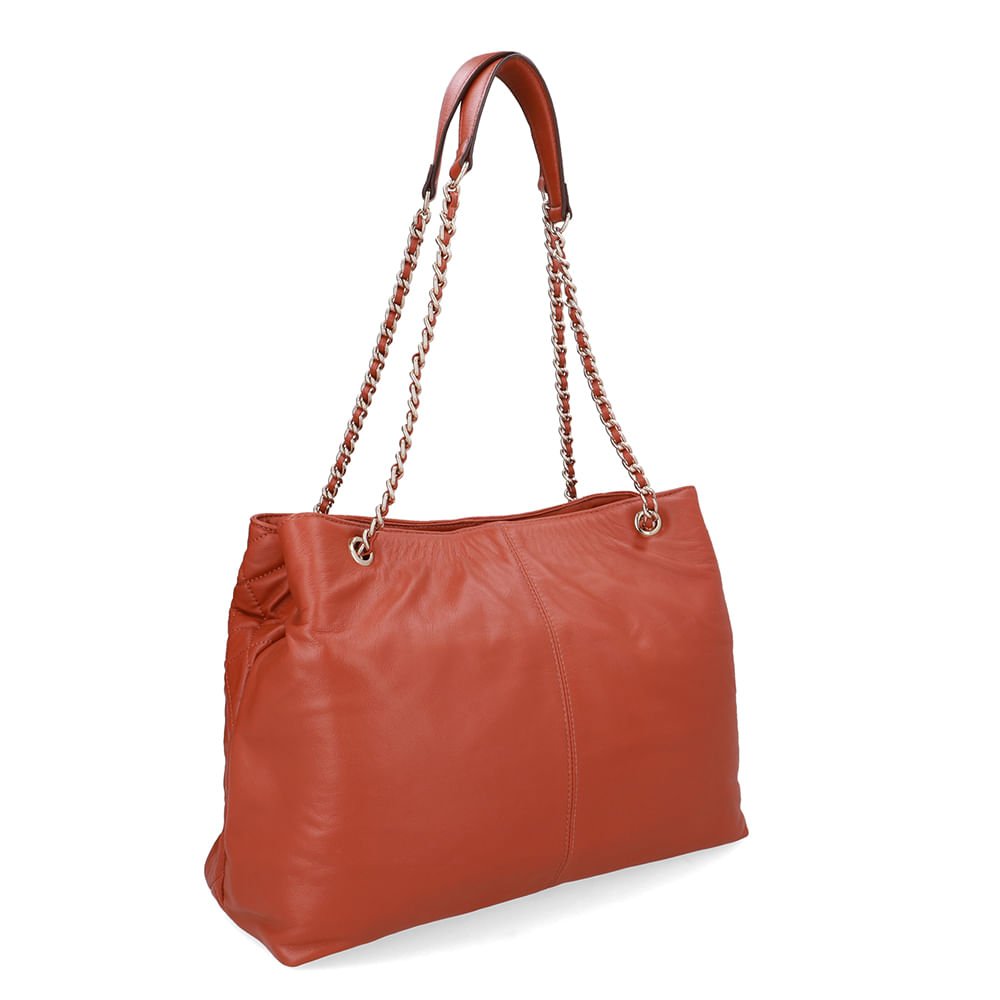 Bolsa Shopper Couro Marrom Matelassê Marrom 2