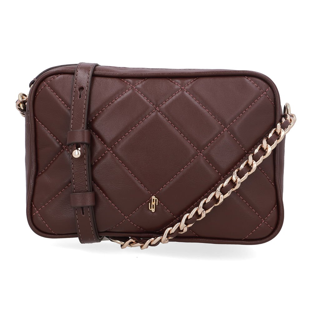 Bolsa Tiracolo Couro Marrom Matelassê